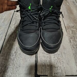 Jordan Black and Neon Green Athletic Shoes